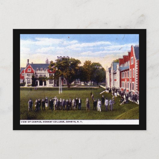 Hobart College, Geneva NY 1920sヴィンテージ ポストカード (正面)