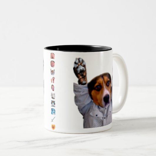 hobbHypeのマグはとのストライプを感情を表に出します ツートーンマグカップ (正面右)