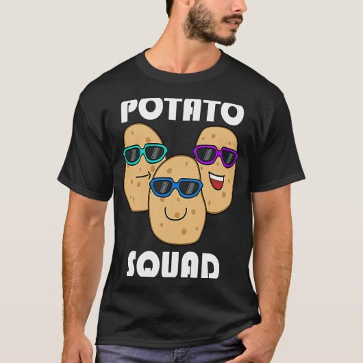 Hobby Chef Potatoe Squad Ironic Saying Vegetables Tシャツ (正面)