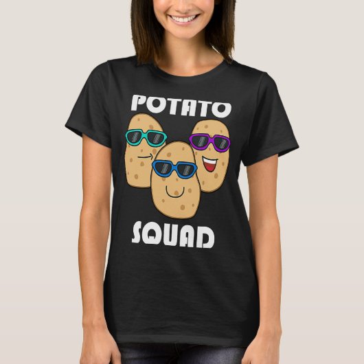 Hobby Chef Potatoe Squad Ironic Saying Vegetables Tシャツ (正面)
