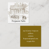 Hobby Farm Cows Black Angus Livestock スクエア名刺 (正面/裏面)