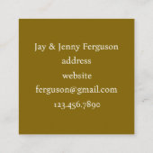 Hobby Farm Cows Black Angus Livestock スクエア名刺 (裏面)