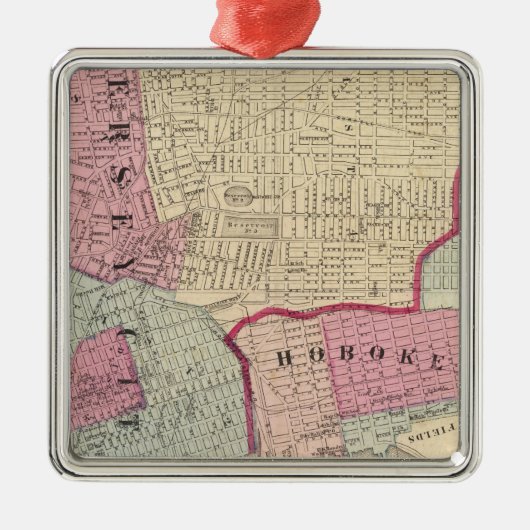 Hoboken、ジャージーシティー メタルオーナメント (正面)