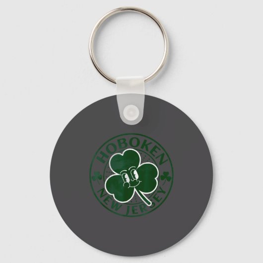 Hoboken New Jersey Irish Shamrock Nj Retro Souveni キーホルダー (正面)