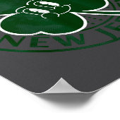 Hoboken New Jersey Irish Shamrock Nj Retro Souveni ポスター (角)