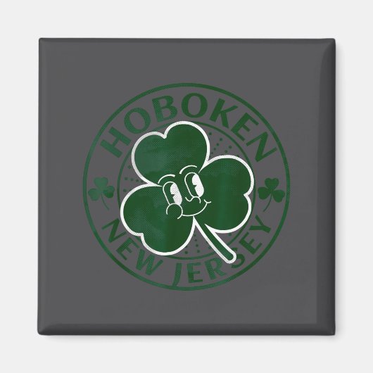 Hoboken New Jersey Irish Shamrock Nj Retro Souveni マグネット (正面)
