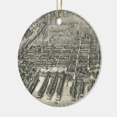 Hoboken NJ (1904年)のヴィンテージの絵解き地図 セラミックオーナメント (左)