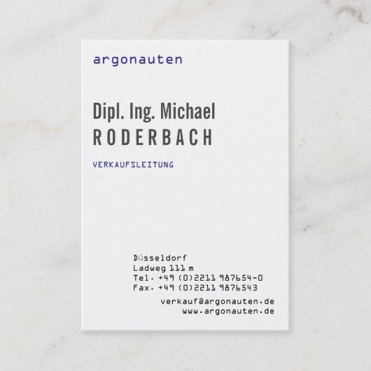 Hochformat Visittenkarten 名刺 (正面)