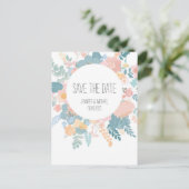 Hochzeit, Boho Wiesen-Blumen pastell, grün rosa ポストカード (スタンド正面)