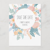 Hochzeit, Boho Wiesen-Blumen pastell, grün rosa ポストカード (正面)