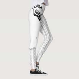Hochzeit Braut Rosen Streifen & Punkte レギンス