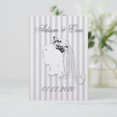 Hochzeit Braut Schleier Streifen personalisieren セーブザデート (スタンド正面)