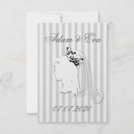 Hochzeit Braut Schleier Streifen personalisieren セーブザデート