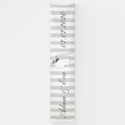 Hochzeit Braut Schleier Streifen personalisieren 横断幕 (縦)