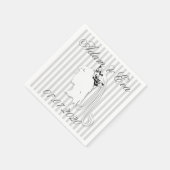 Hochzeit Streifen  Namen personalisieren スタンダードカクテルナプキン (角)