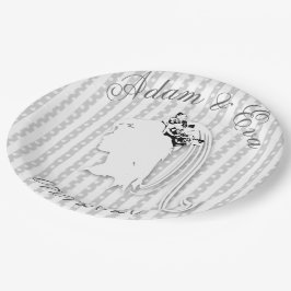 Hochzeit Streifen & Punkte Namen personalisieren ペーパープレート