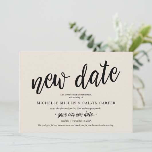 Hochzeit versch auf einen neuen Termin verschoben, 招待状 (スタンド正面)