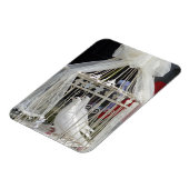 Hochzeits Tauben warten auf das Brautpaar マグネット (左側)