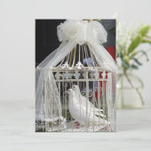 Hochzeits Tauben warten auf das Brautpaar 招待状 (スタンド正面)