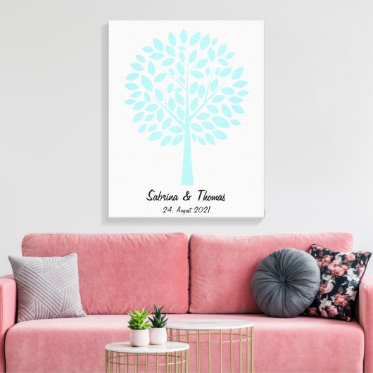 Hochzeitsbaum, Wedding tree, Hochzeitsgästebuch キャンバスプリント (インサイチュ (リビング))