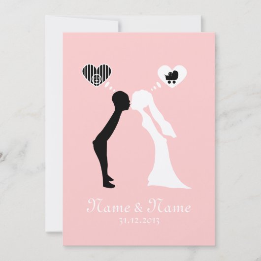 Hochzeitseinladung: Kuss in die gemeinsame Zukunft 招待状 (正面)