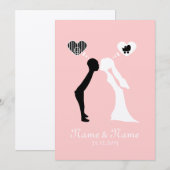 Hochzeitseinladung: Kuss in die gemeinsame Zukunft 招待状 (正面/裏面)