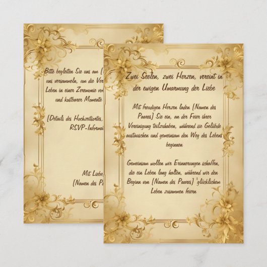 Hochzeitseinladung Wedding Invitation Custom 招待状 (正面/裏面)