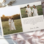 Hochzeitshandschrift Danke 3 Fotos Elegant Beige サンキューカード