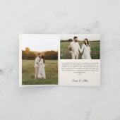 Hochzeitshandschrift Danke 3 Fotos Elegant Beige サンキューカード (内部)