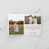 Hochzeitshandschrift Danke 3 Fotos Hellrosa サンキューカード (内部)