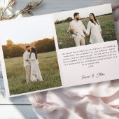 Hochzeitshandschrift Danke 3 Fotos Hellrosa サンキューカード