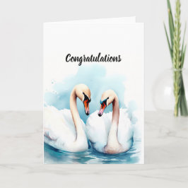 Hochzeitskarte mit Schwänen Karte personalisierbar カード