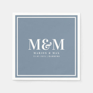 Hochzeitsservietten Dusty Blue 01 スタンダードカクテルナプキン