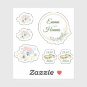 Hochzeitsstickers mit Blumenmotiv シール (シート)