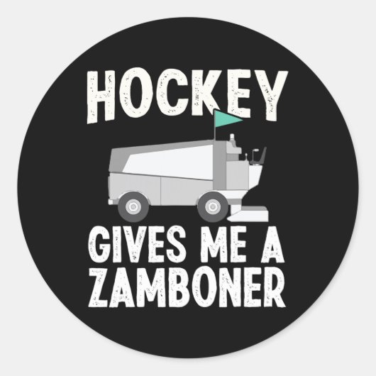 Hockey 与え Me A Zamboner Hockey Player Winter Sp ラウンドシール (正面)