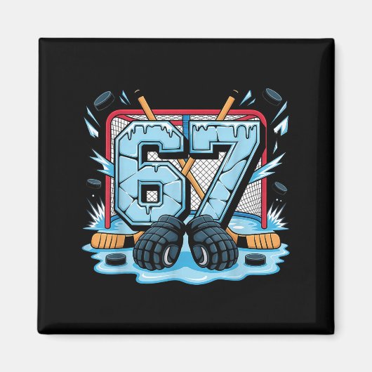 Hockey 67 Drip Ice Rink Gloves Meme Six Seven Srts マグネット (正面)