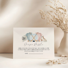 Hockey baby shower, ice hockey diaper raffle エンクロージャーカード