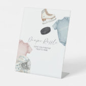 Hockey baby shower, ice hockey diaper raffle 台座サイン (正面)