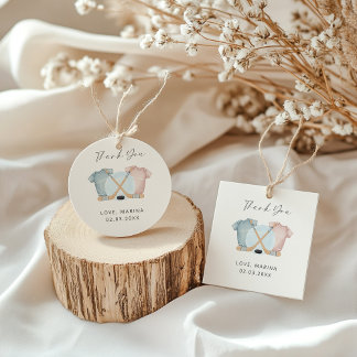 Hockey baby shower, ice hockey gender reveal, フェイバータグ