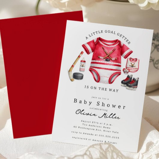 Hockey Baby Shower Invitation 招待状