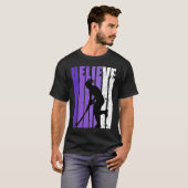 Hockey Believe Silhouette Colorful Purple Tシャツ (正面フル)