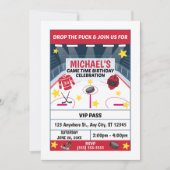 Hockey Birthday Party Invitation 招待状 (正面)