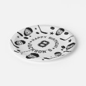 Hockey black and White Themed Kids Birthday Party ペーパープレート (アングル)