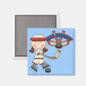 HOCKEY - Brunette Girl Tシャツ&ギフト マグネット (正面/裏面)