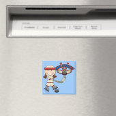 HOCKEY - Brunette Girl Tシャツ&ギフト マグネット (インサイチュ (食洗機))