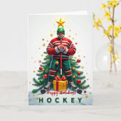 Hockey Christmas Card カード (黄色い花)