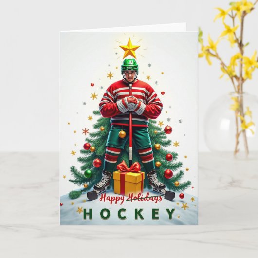 Hockey Christmas Card カード (黄色い花)