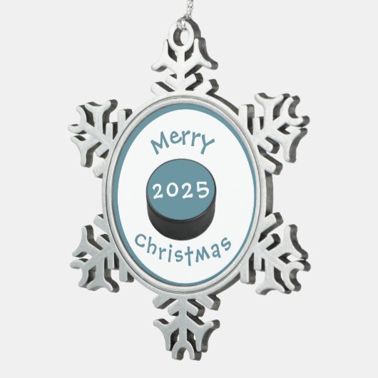 #hockey Christmas tree decoration スノーフレークピューターオーナメント (右)