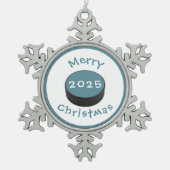 #hockey Christmas tree decoration スノーフレークピューターオーナメント (正面)