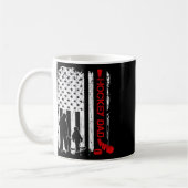 Hockey Dad Gift Hockey American Flag For Women Men コーヒーマグカップ (左)